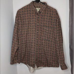 Natural Issue retro patterned button down